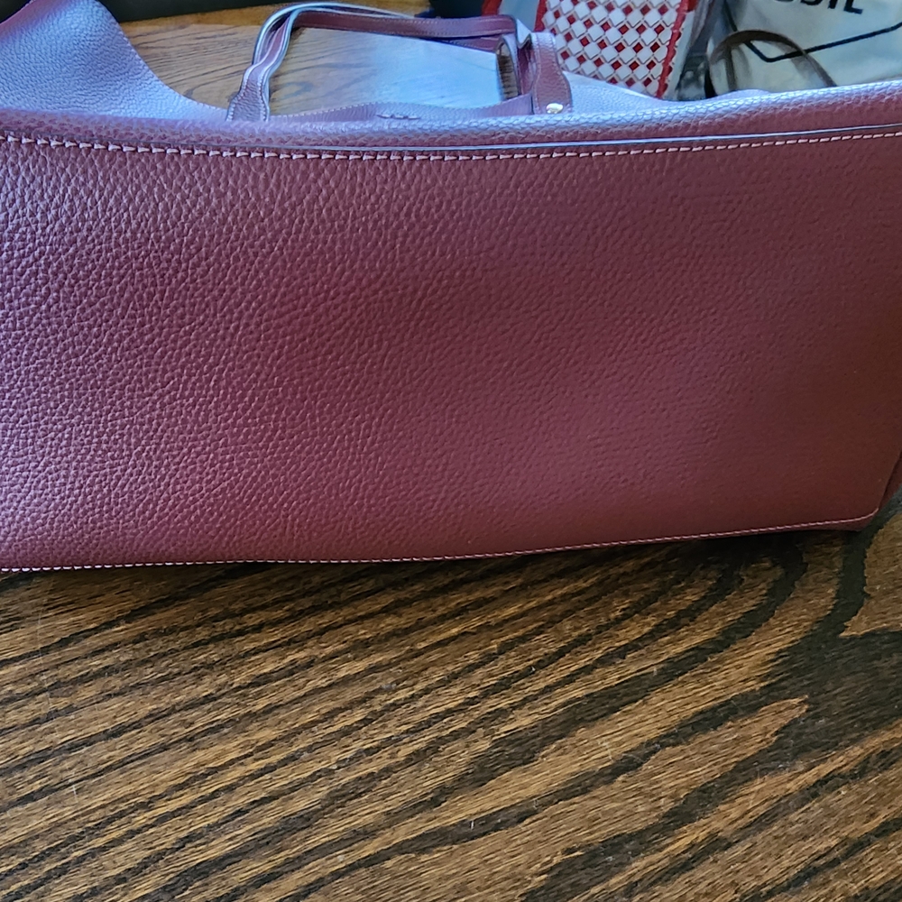 Coach Burgundy Leather Tote Bag - Picture 3 of 4
